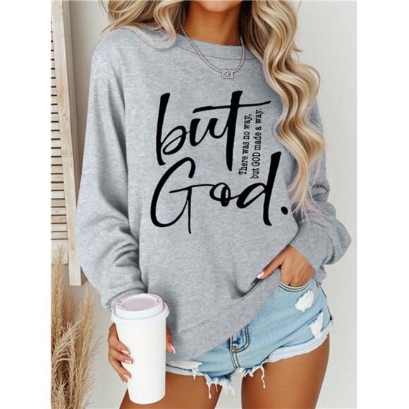 A Classy Chic Boutique Sweaters - EMERY ROSE Women's Round Neck Long Sleeve Casual Letter Print Sweatshirt,